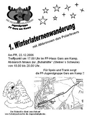 Das Plakat zur 1.Winterlaternenwanderung