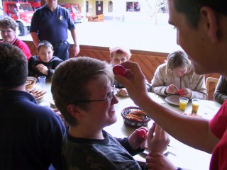 Auch Eierb&auml;cken musste sein !!!