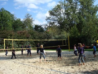beim Volleyball....