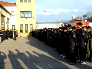 Antreten zur Abzeichenverleihung