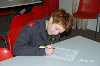 .. wie das Testblatt dazu