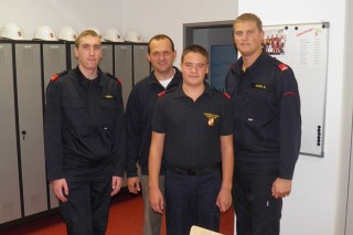 v.l.n.r. FM Martin Heinig, OBI Martin Atzler, FJ Grpkdt Michael Breuner und LM Manuel Hofer
